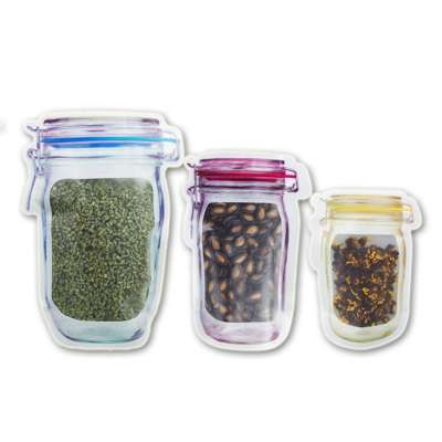 Bottle Shaped Cashew Nut Stand Up Pouch With Zipper Odor Proof Mason Jar Ziplock Bag