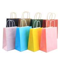 Wholesale custom logo white brown multi color kraft paper shopping bags for gift