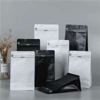 bags for coffee heat seal side gusset aluminum foil white and black matt coffee bean bag with valve and zipper