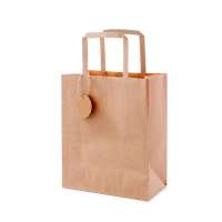 Wholesale custom design logo printed recyclable durable kraft bags grocery paper bags